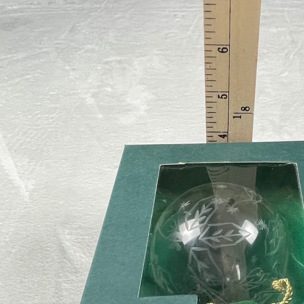 Marquis by Waterford Winterfest Ball Ornaments Set of 3 Etched Glass Clear Decor